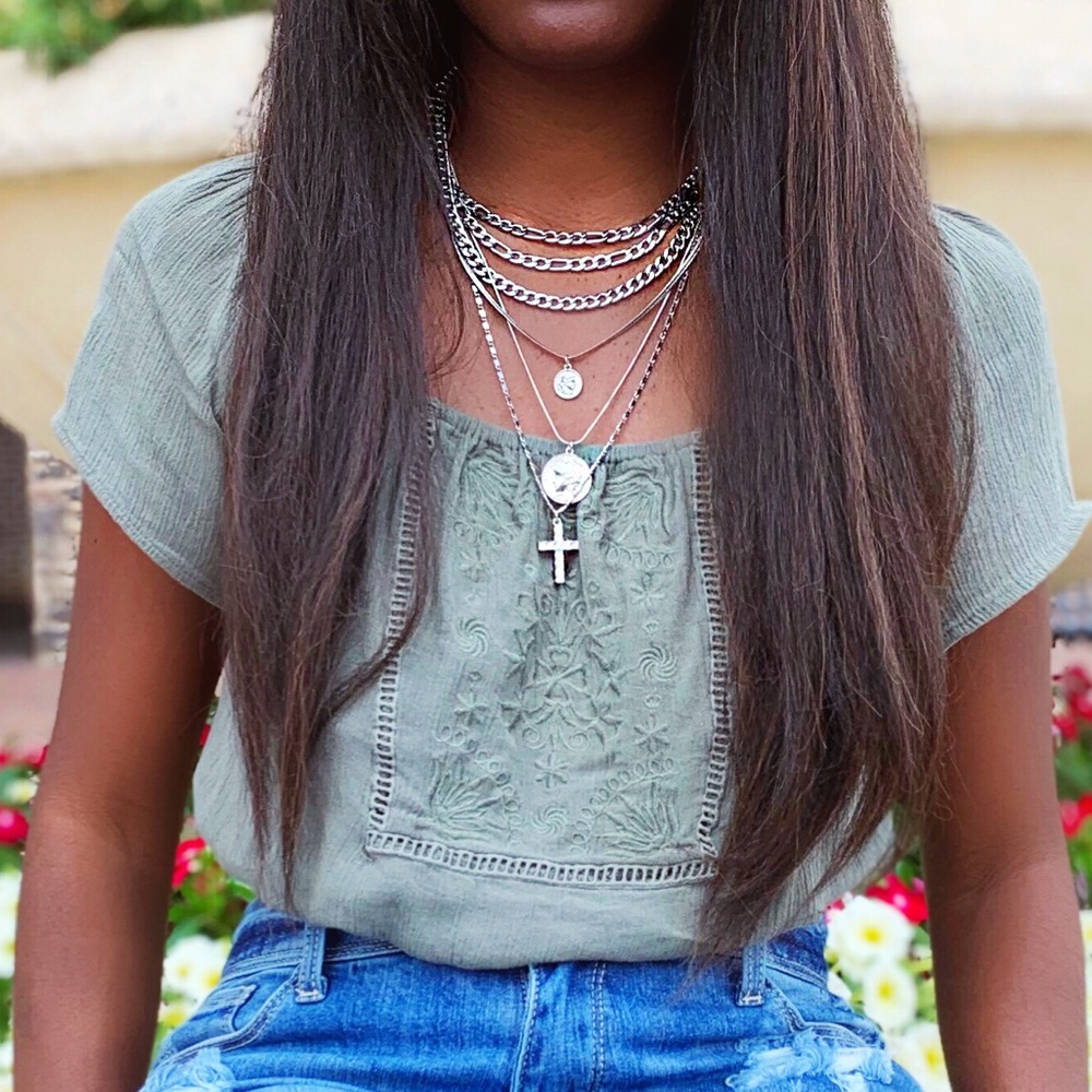 Green crop top